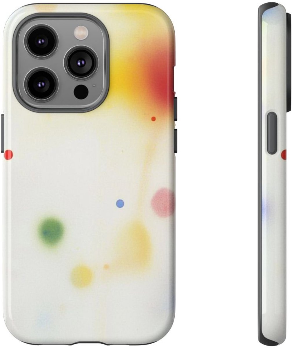 Kleurrijke Abstracte Vervage Stippen – Telefoonhoesje Geschikt voor iPhone 14 Pro