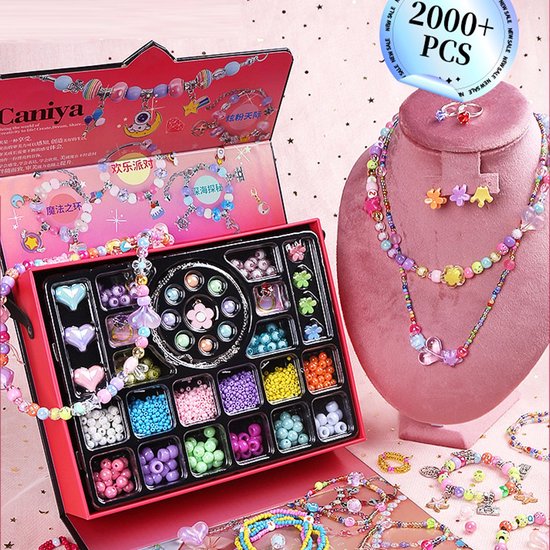 2000 créations pour filles - Fabrication de bracelets pour filles - Fabrication de Bijoux Enfants - Ensemble de perles pour Filles- Fabrication de bracelets DIY - Ensemble de bricolage pour 6 ans et plus - Cadeau d'anniversaire/ de Fête