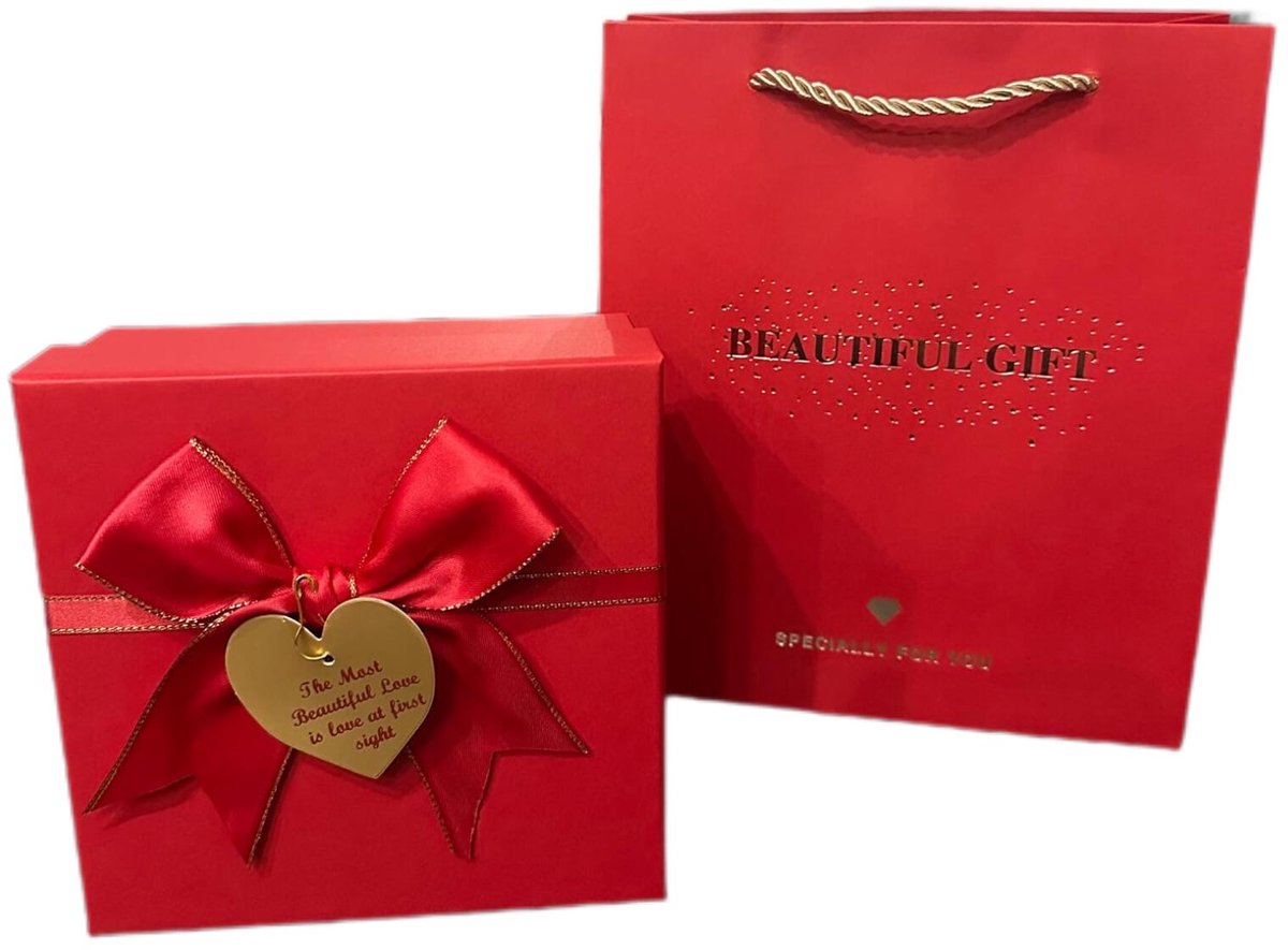 Luxe Doos met Tas - Rood - 20*18*8cm - Cadeaudoos - Geschenkdoos