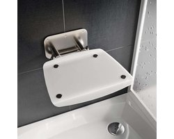 Ravak Ovo B II - Douchezitje Opal, 360x360 mm, roestvrij staal/translucent wit B8F0000052