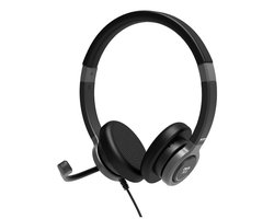 Port Designs Active Office 912001 - Stereo Headset - USB - Met microfoon - Noise Cancelling - In-line bediening - Voor PC en laptop - Zwart