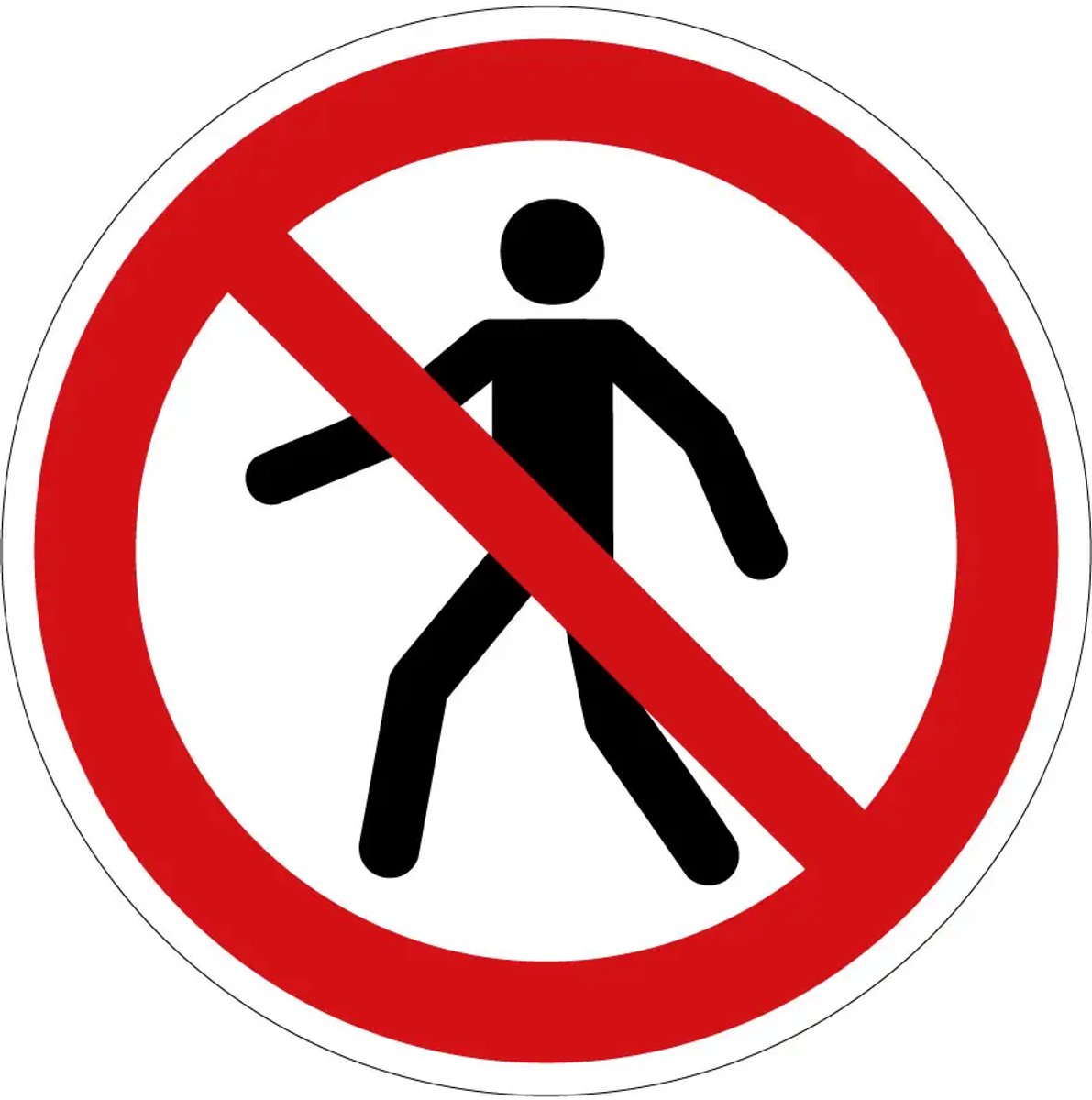 Voetgangers verboden verbodsbord - P004 | gecoat dibond materiaal | 15 cm