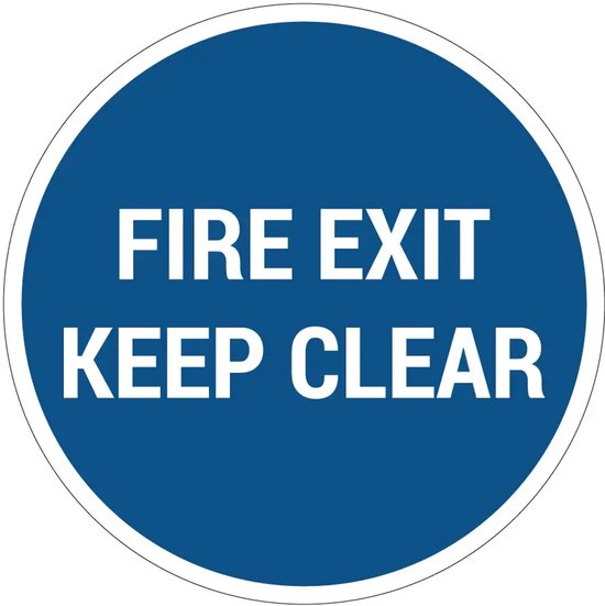 Fire exit keep clear gebodssticker - 20 cm | bol