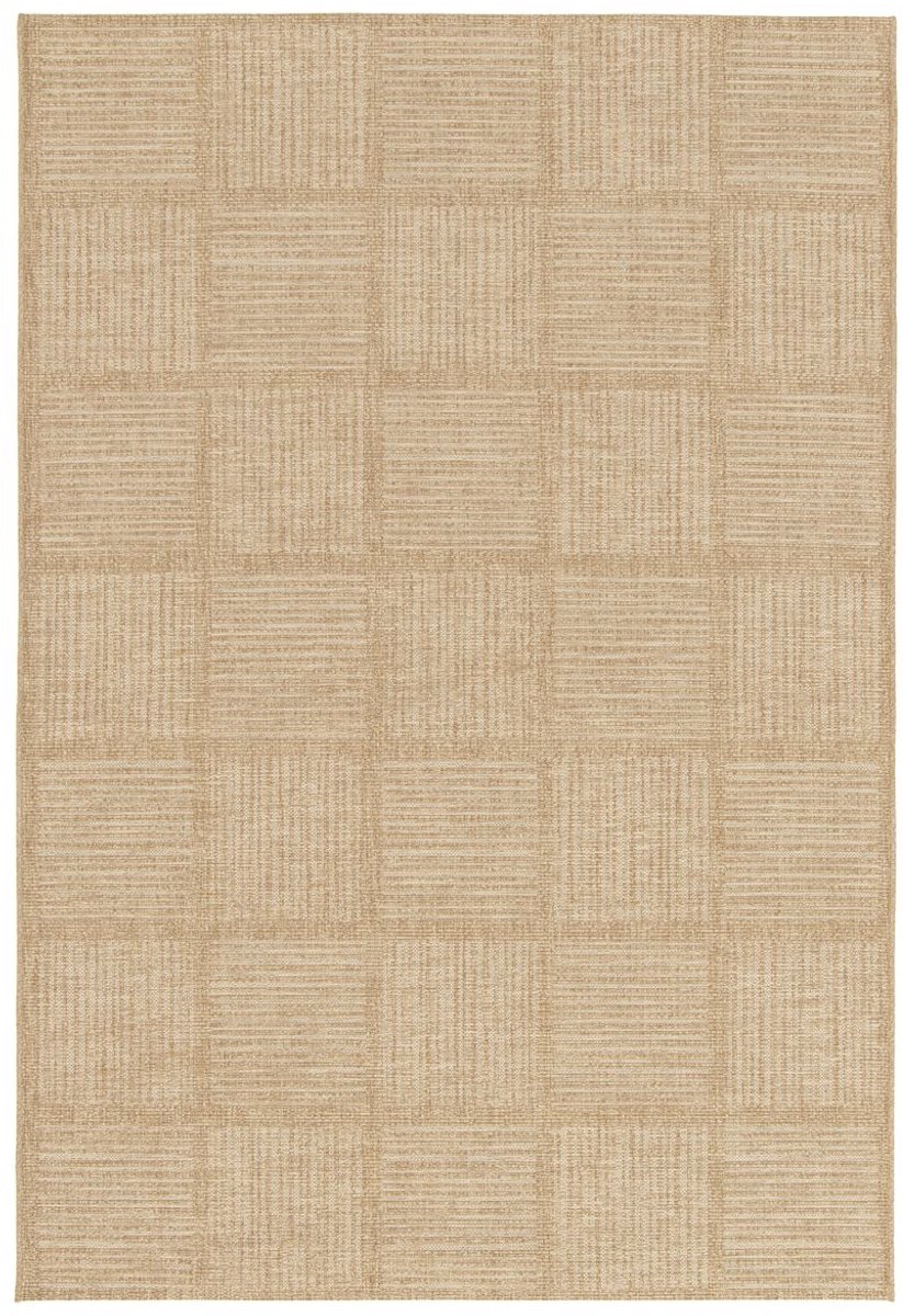 Buitenkleed blokken - Twill Tile beige/wit 200x290