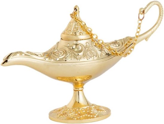 Aladdin Vintage Lamp - Classic Wishing Light Decoration - Metalen Magische Genie Lamp - Sfeervolle Interieurdecoratie