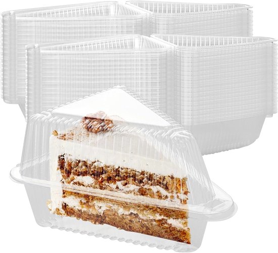 Container Taart 100 stuks individuele driehoekige taartdozen - doorzichtige taartdoos ...