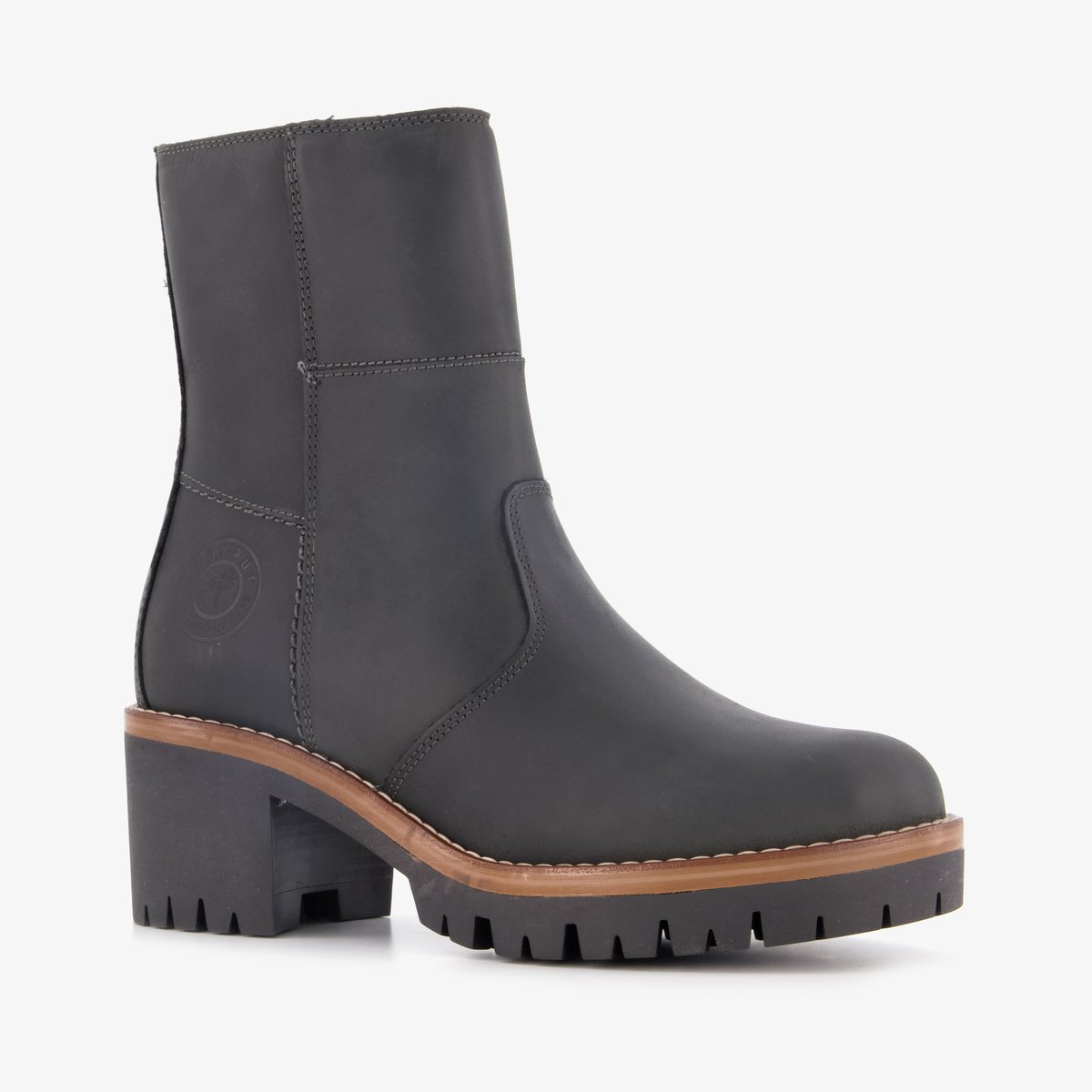 Output leren dames boots met hak zwart - Maat 40