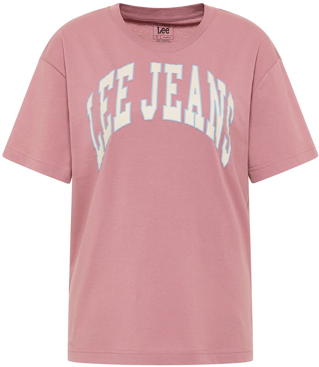 LEE CREW NECK T-shirt DARK MAUVE S Roze