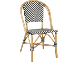 Mica Decorations Mandox Bistrostoel - L51 x B57 x H90 cm - Rotan - Zwart, Wit