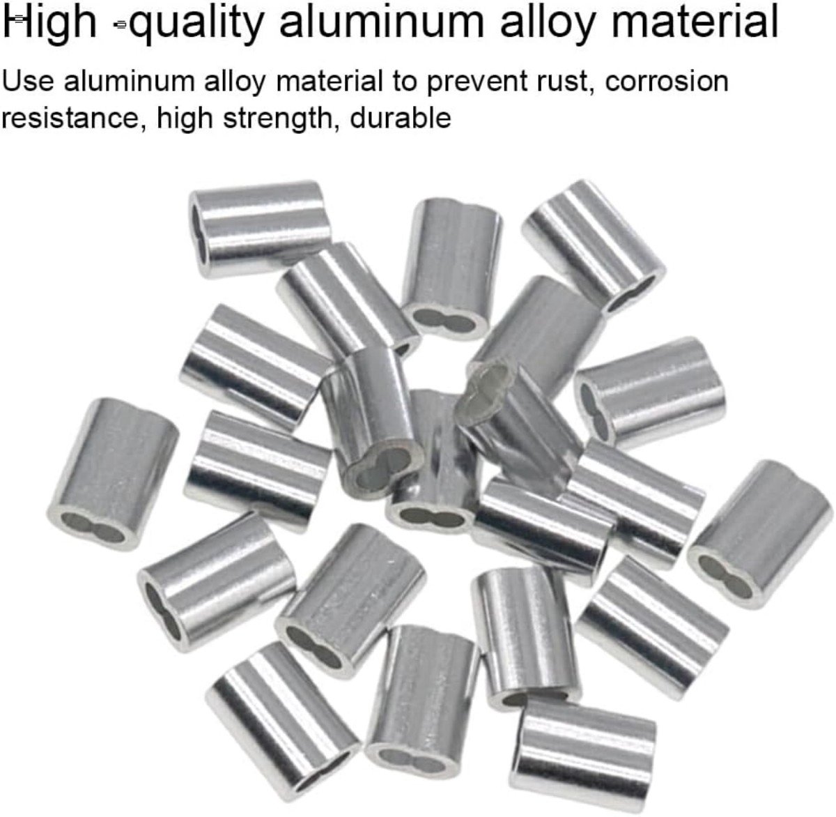 100 stuks aluminiumhulzen Alu-klem, aluminium persklemmen, Alu-Crimp
