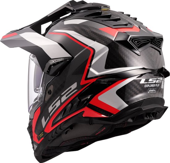 LS2 Advant Kuka Modulaire Motorhelm – Mat Zwart-rood, Maat S, Polycarbonaat, Pinlock, Intrekbare Zonnevizier, 1650g, ECE 22.06