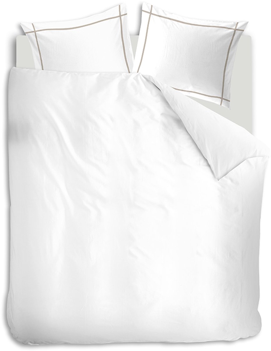 Auping Classic white stone Dekbedovertrek - Tweepersoons 200 x 220 cm - Katoensatijn - Wit