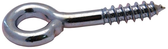Zwaar verzinkt schroefoog, 6,00 x 55 mm, met een oogdiameter van 10 mm.