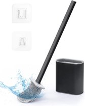 Brosse WC en Siliconen SAFYX Premium avec support – Brosse WC – Durable et hygiénique – Grijs