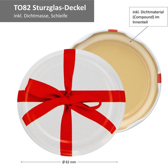 Set van 28 ronde glazen 53 ml dekselkleur fruit decor TO 43 incl