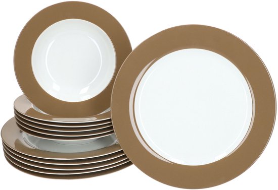 MamboCat vaisselle 12 pièces Nougat Doppio - 545777 545760