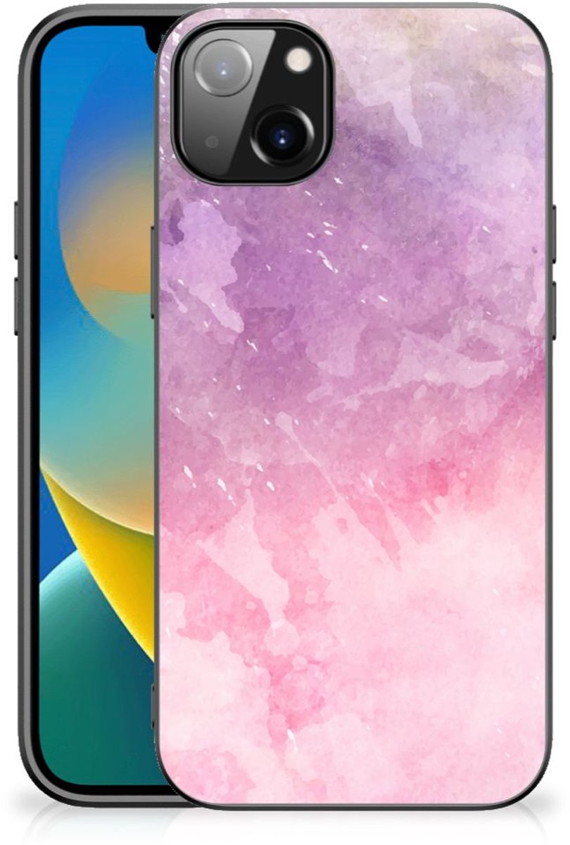 Kleurrijke Telefoonhoesje iPhone 14 Plus Pink Purple Paint