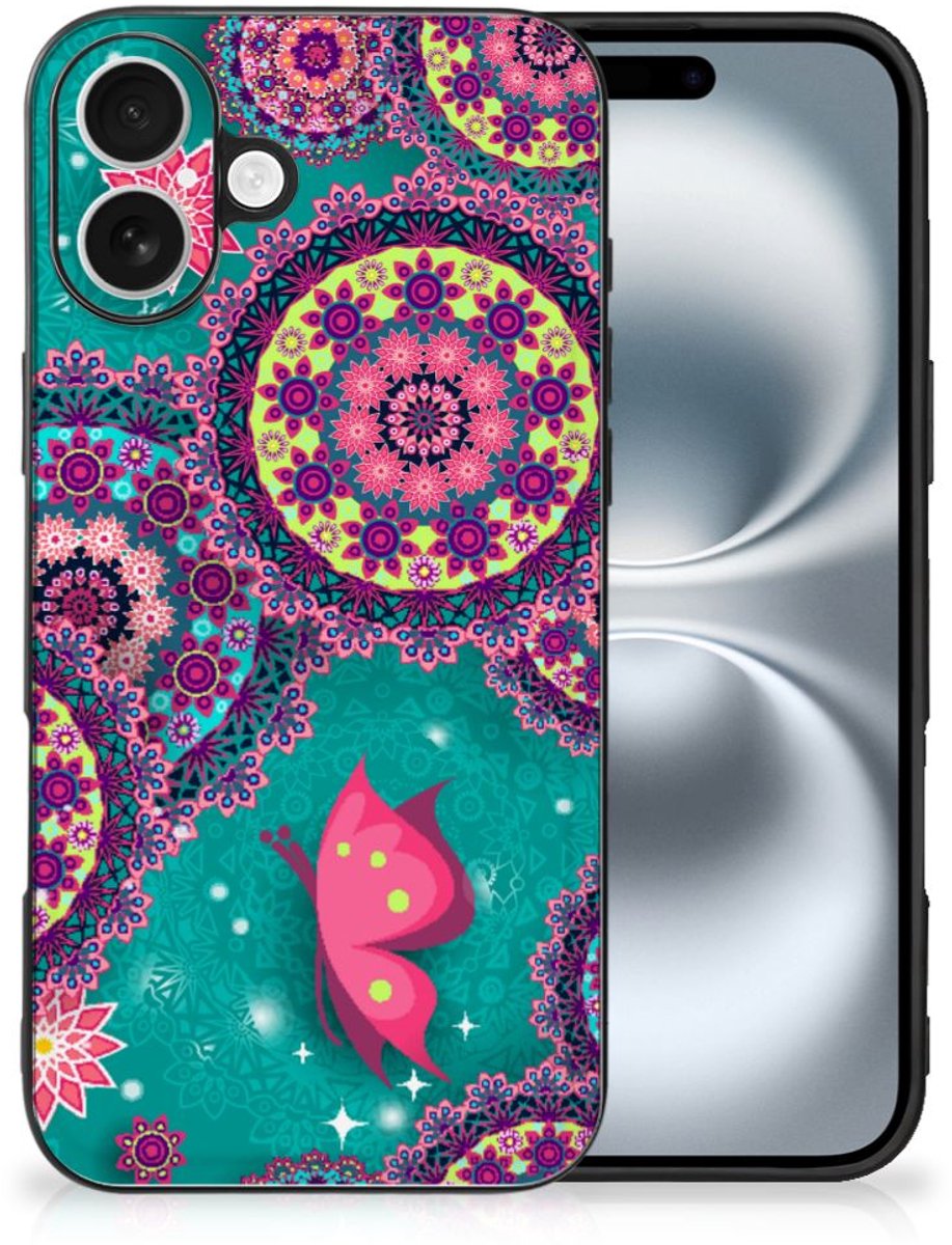 iPhone 16 Leuk Telefoonhoesje Cirkels en Vlinders