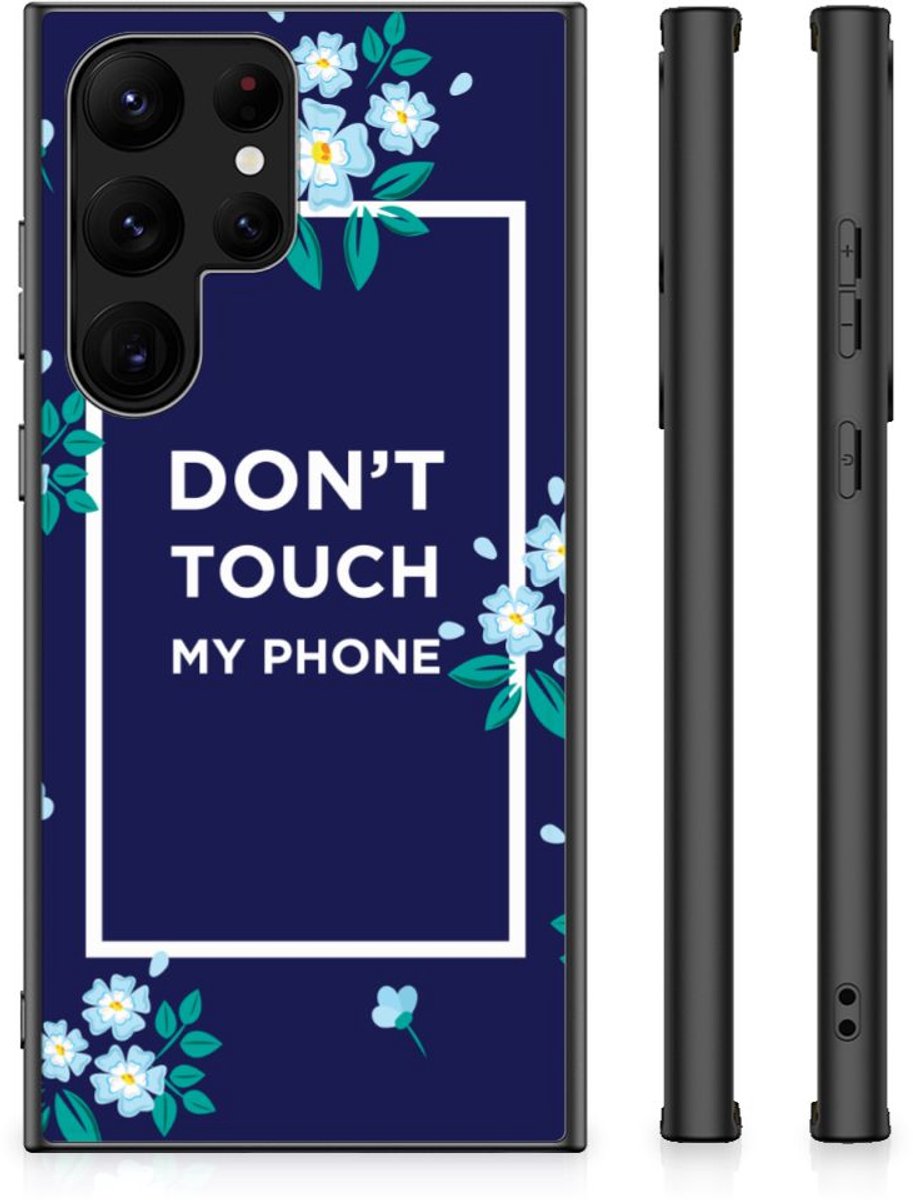 Samsung Galaxy S23 Ultra Telefoon Hoesje Flowers Blue DTMP