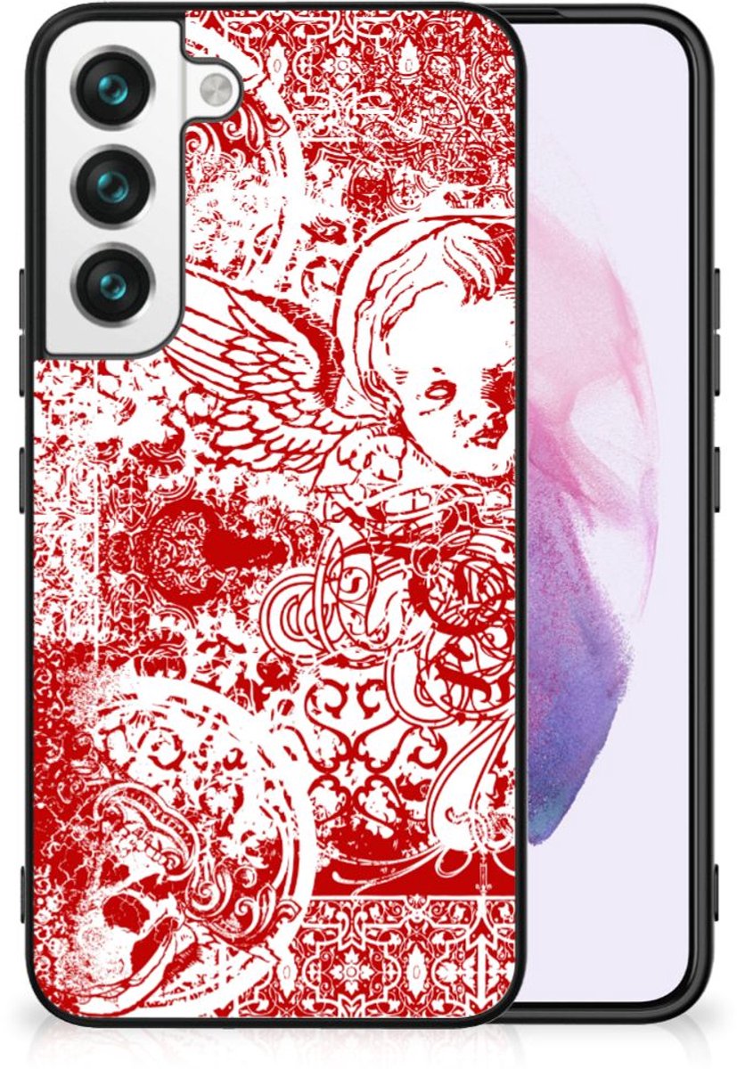 Telefoonhoesje Samsung Galaxy S22 Angel Skull Rood