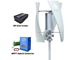 Windturbine - Windmolen - Windturbine Generator - Windenergie - Verticaal As - 5000W - 48V - Met Omvormersysteem - 3 Messen - Stille en Efficiënte Energieoplossing - voor Thuisgebruik