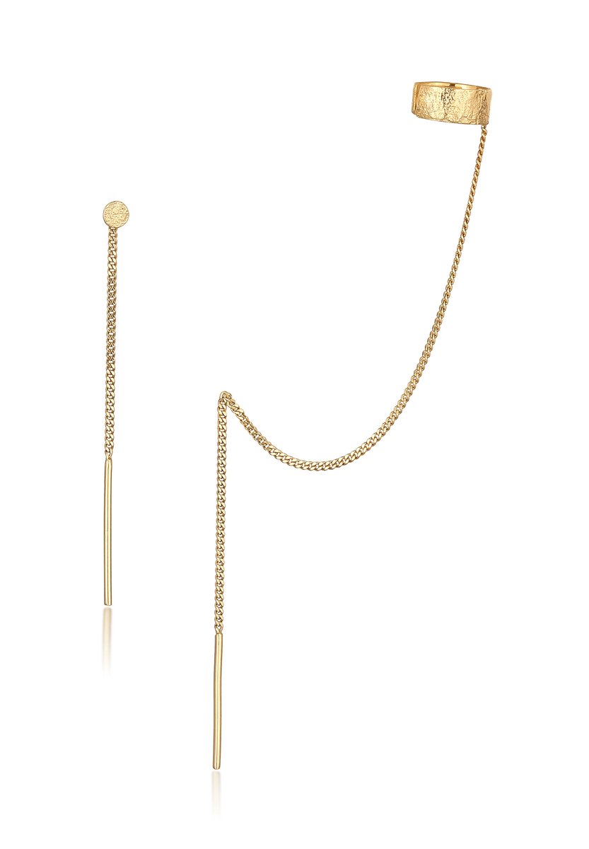 Elli - Oorbellen - Dames Oorklem ketting doortrekbaar plaatje in 925 Sterling Zilver - Dames