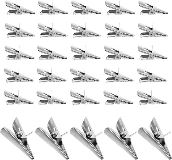 QWORK 50 stuks metalen krokodillenklemmen voor elektrische laboratoriumtests, lengte 50 mm
