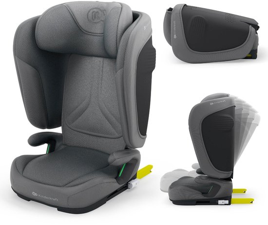 Kinderkraft UNITY 2 Autostoel – 100-150 cm – Met Isofix – Groep 2/3 – Grijs