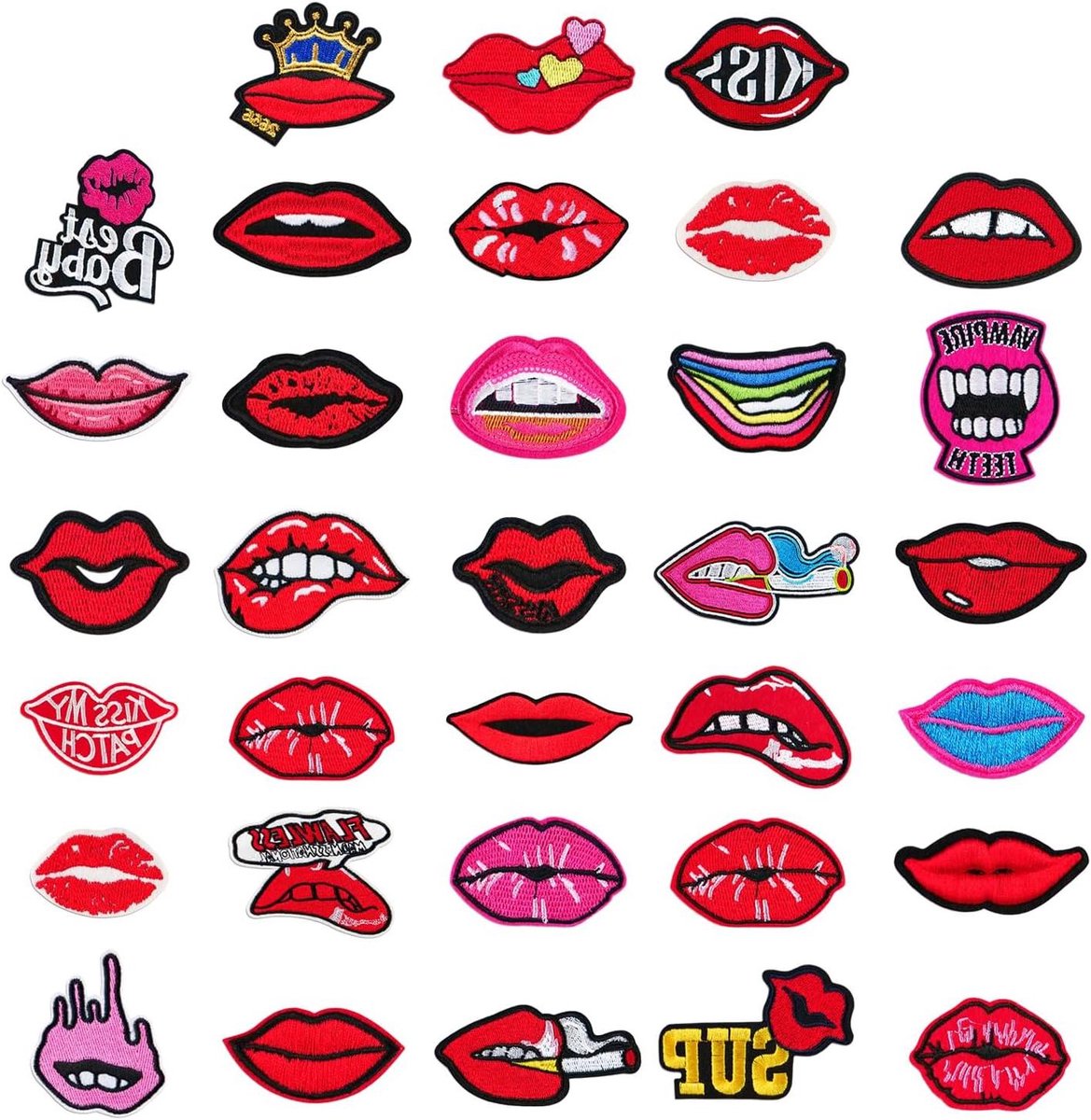 Allecto plus - Lippenbeugelpatches set van 33 stuks voor het personaliseren van kleding - Creatief en modieus - Decoratie voor naaiwerk