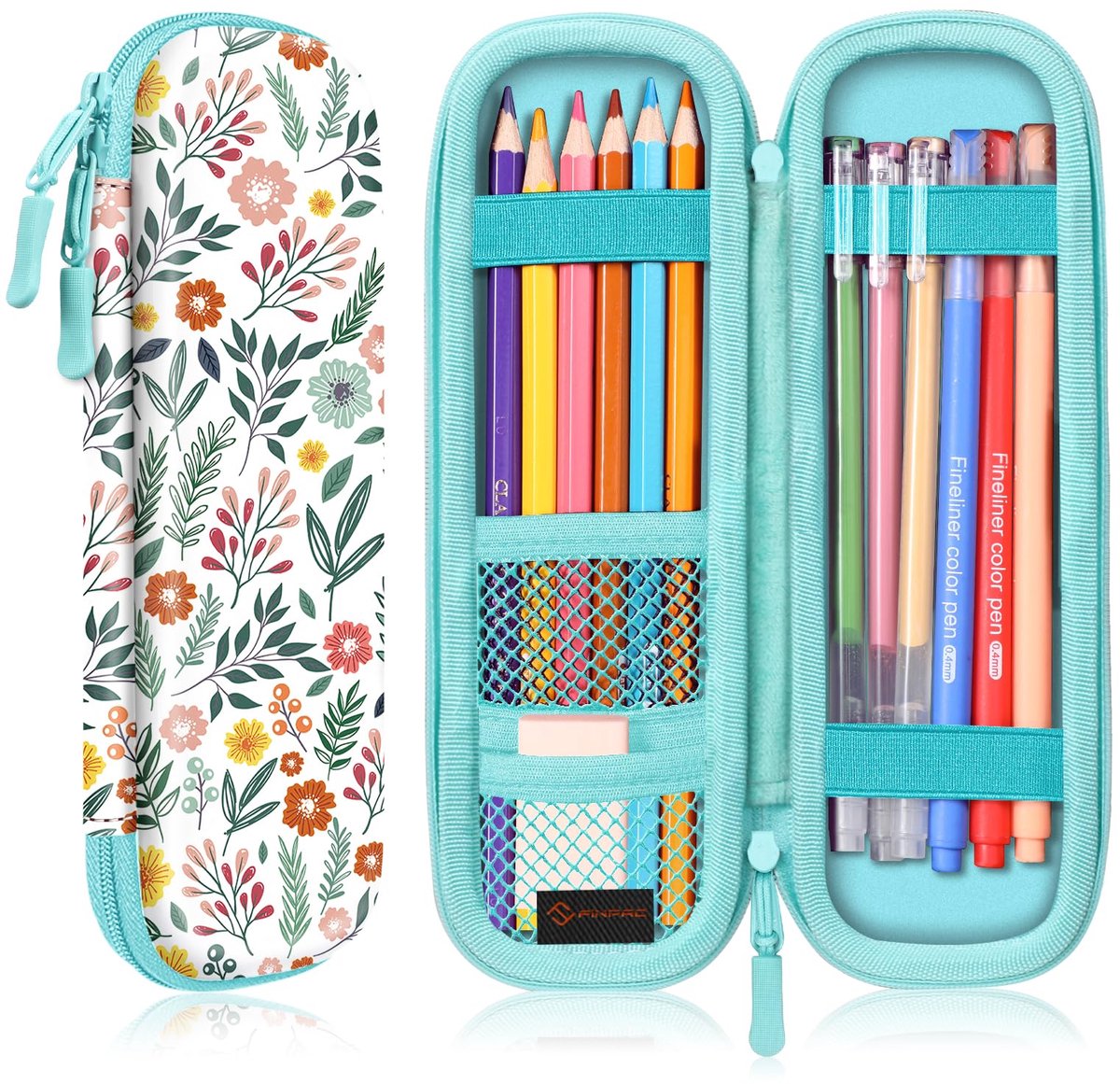 Pennenetui met Harde EVA-hoes - Voor 8 Pennen & Accessoires - Bloemenprint