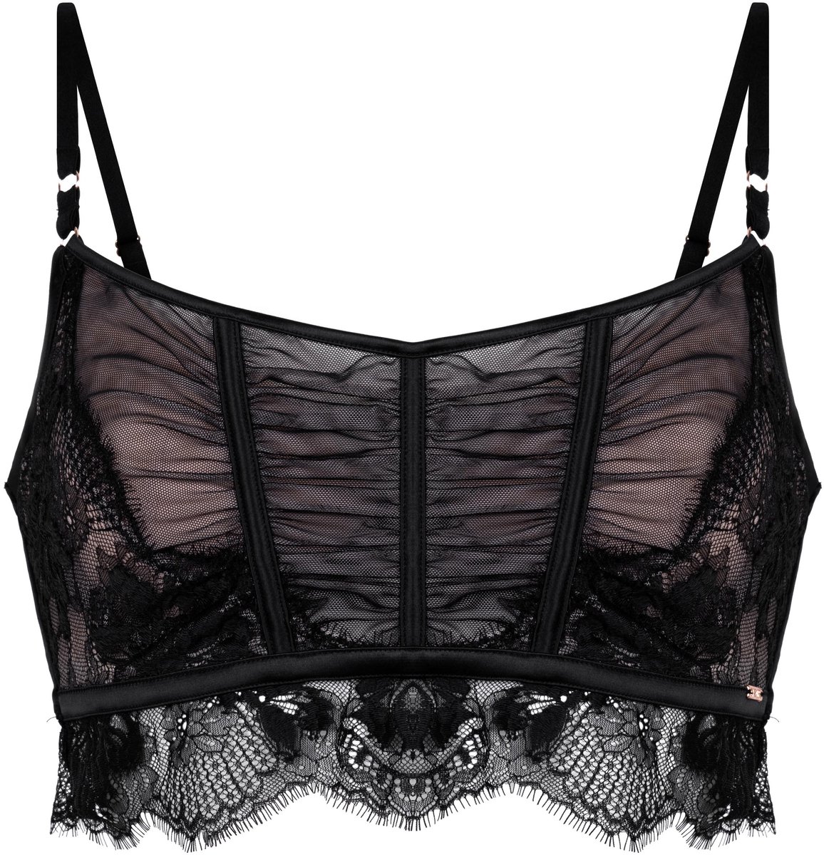 Hunkemöller Dames Lingerie Niet-voorgevormde longline beugel bh Cynthia - Zwart