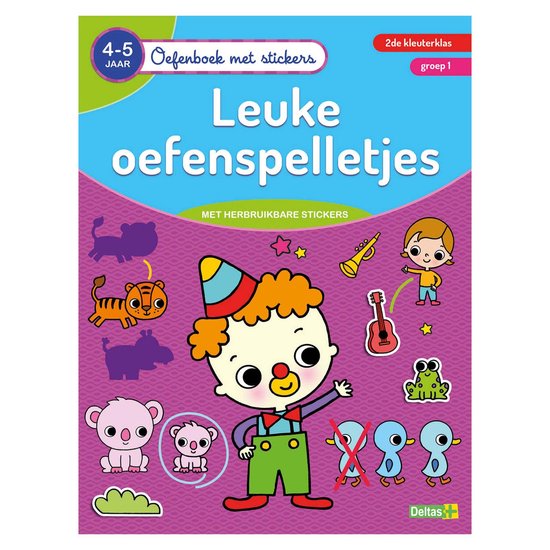 Oefenboek met stickers - Leuke oefenspelletjes 4-5 jaar groep 1