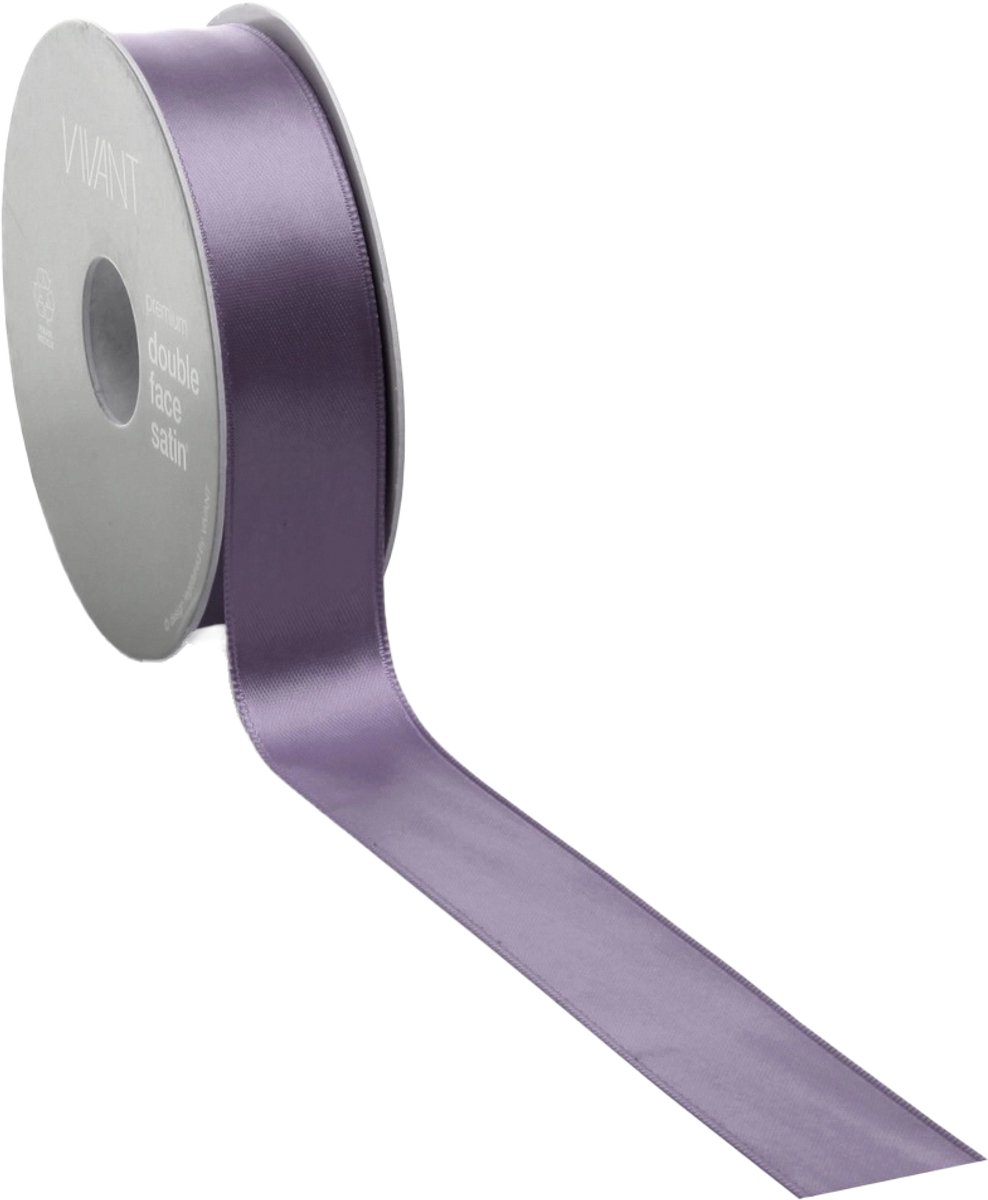 Aubergine Satijnlint – 25 mm × 25 m – polyester