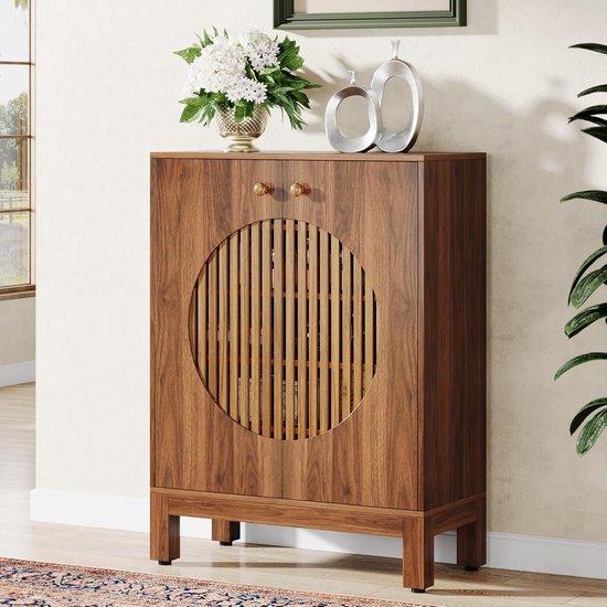 Meuble à chaussures Tribesigns - 5 niveaux - 73 x 35 x 100 cm - Pour 24 paires de Chaussures pour femmes - Moderne - Étagère à chaussures en bois - Étagère à chaussures pratique - Marron