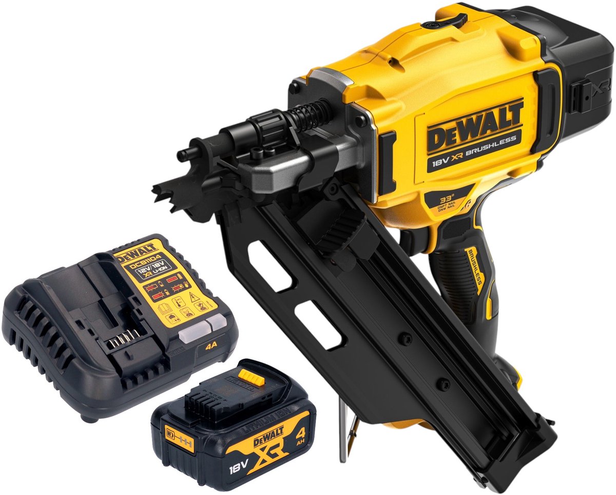 DeWalt DCN 930 M1 accu-spijkermachine 18 V 50 - 90 mm borstelloos + 1x accu 4,0 Ah + oplader