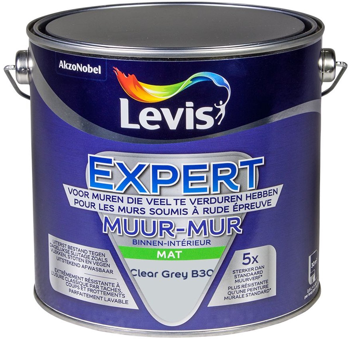 Levis - Expert Muur Binnen Mix - Clear Grey B30 - Mengverf - 2,5 L