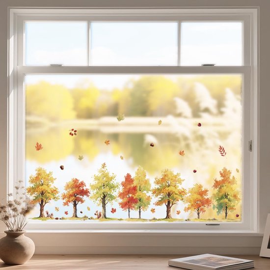 Raamsticker slinger Herfst | HERBRUIKBAAR | Raamstickers Herfst en