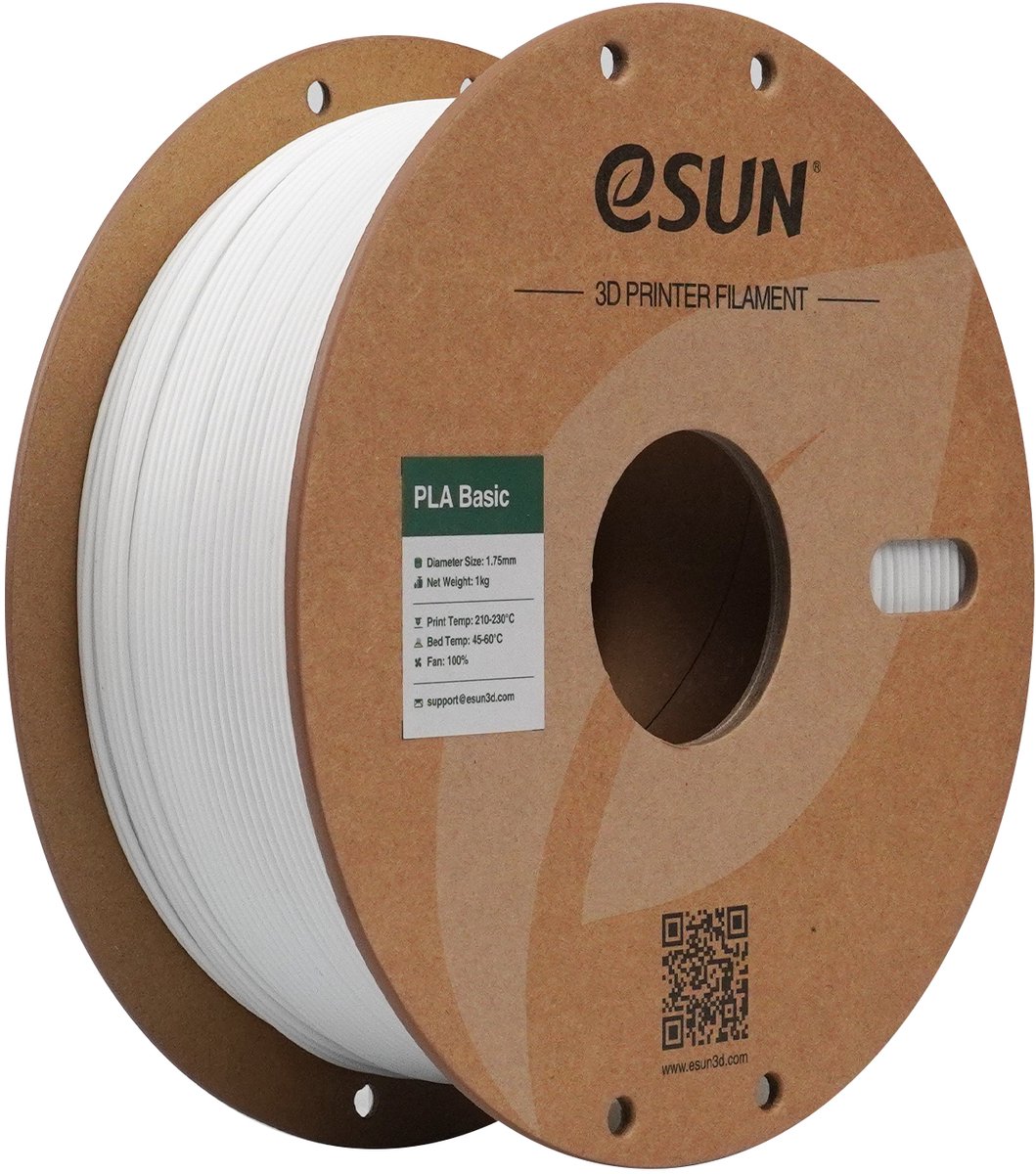eSun PLA-Basic Wit / White - 1 kg - 1.75 mm - 3D printer en 3D pen filament — afbeelding 1