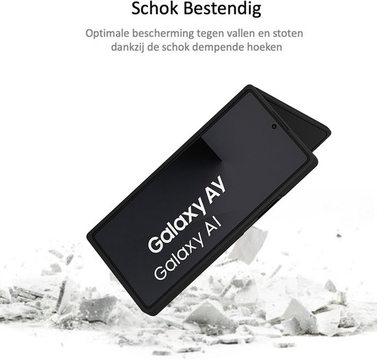 Technow hoesje + Privé Screenprotector geschikt voor Samsung Galaxy Z Fold 7 – Privacy Tempered Glass - Back Case - Cover - Zwart