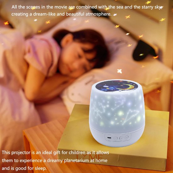 RFWR® 360° Sterrenprojector met 21 Films voor Kinderen - Nachtlamp en Planetarium voor Kinderkamer Decoratie van RFWR — afbeelding 3