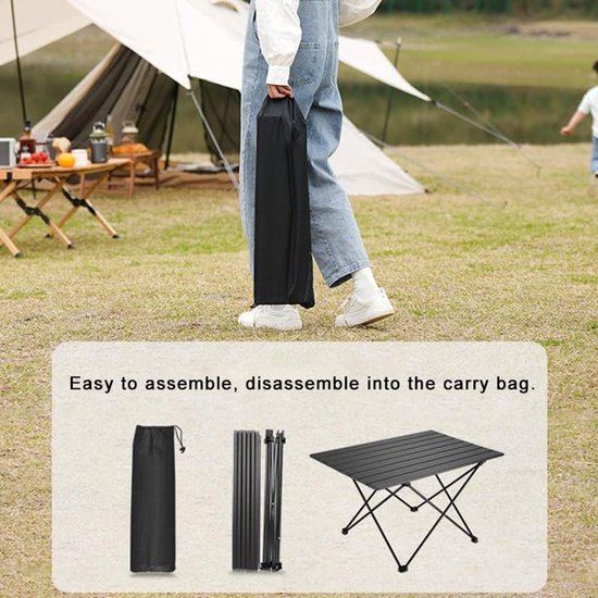 Camping bijzettafel, draagbare opvouwbare strandtafel, kleine aluminium picknicktafel voor buiten koken, barbecueën, wandelen, boot, reizen, 40*35*28cm van Camping — afbeelding 5