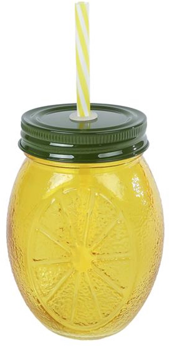 Citroen Drinkglas met rietje