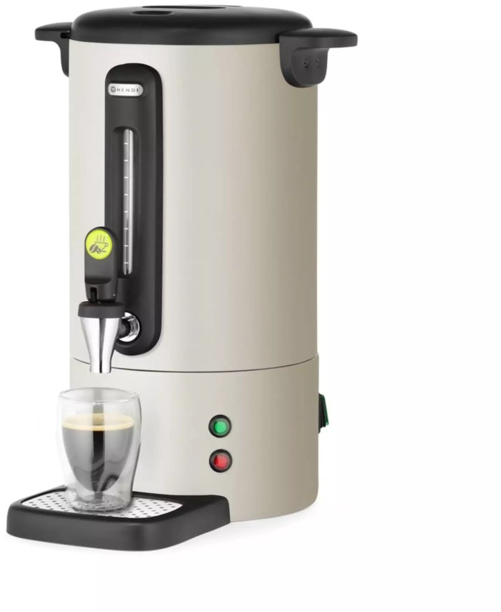 HENDI Percolator - Warme dranken - Roestvast staal - Non-drip kraan - 14L - Lichtgrijs