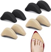 Lot 4 Paires Chaussettes Pour Talons Et Orteils Femme - Demi-Chaussettes Invisibles Rembourrées Confort