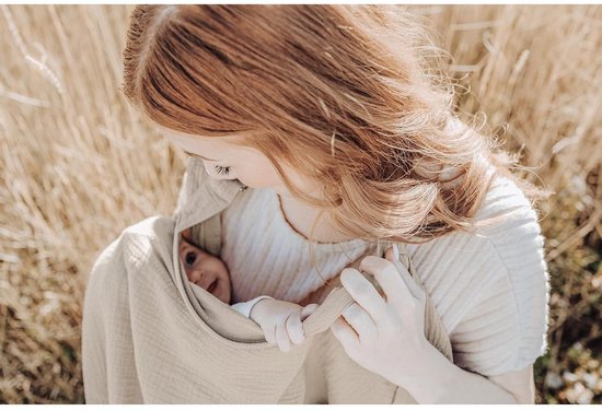 Verpleegdoek - Babyvoedingsmousseline - Verpleeghoes - 75*95cm - Ademend - Katoenen Verpleeghoes - Verpleegsjaal - Voor Moeder Verpleegschort - Multifunctionele Autostoelkap (Khaki) van Gumii. — afbeelding 3