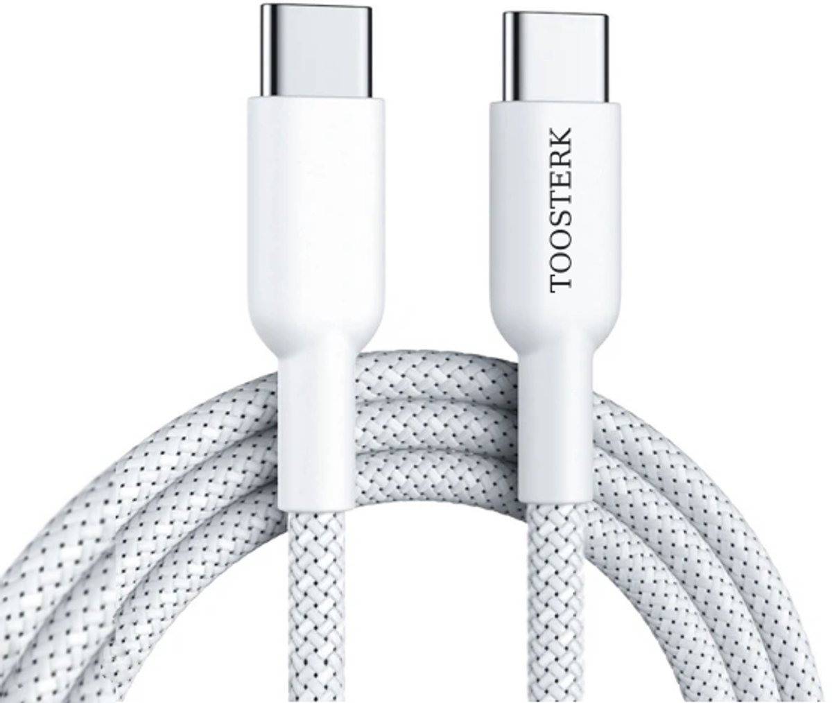 USB-C naar USB-C kabel 60W – Snelladekabel van versterkt gevlochten nylon – Snel en veilig opladen – 1 meter