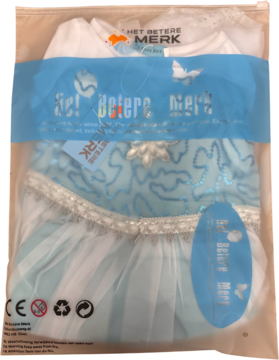 Frozen verkleedkleding - Prinsessenjurk meisje - Elsa jurk - Het Betere Merk - Prinsessenkroon - 134/140 (140) - Toverstaf - Prinsessenhandschoenen - Haarvlecht — afbeelding 2