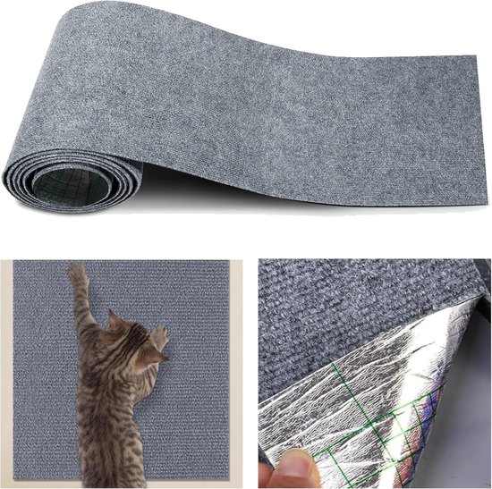Ueiwffzo Zelfklevende kattenkrabmat voor aan de muur, DIY