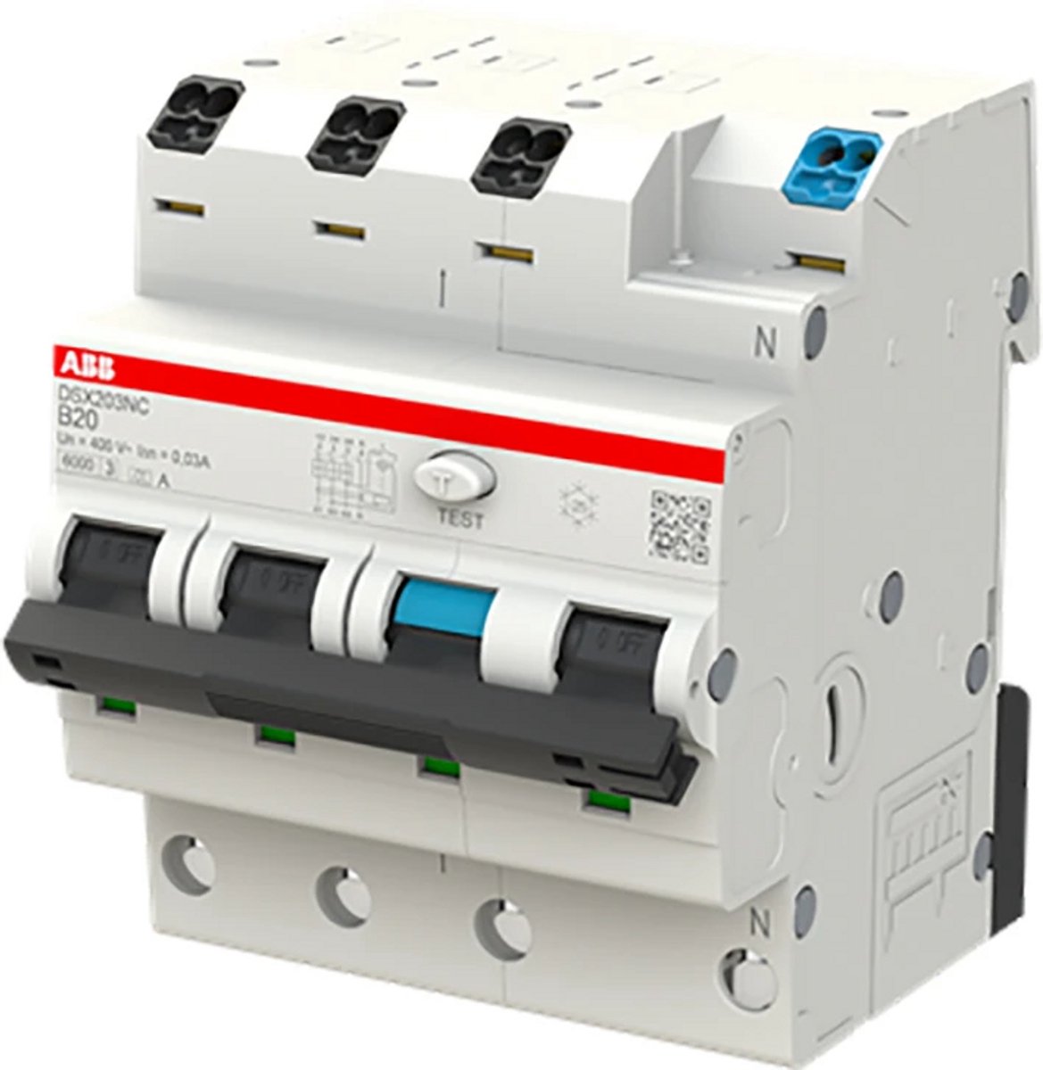 ABB aardlekautomaat B20 3P+N 30mA Type A (2CSR256192R1205)