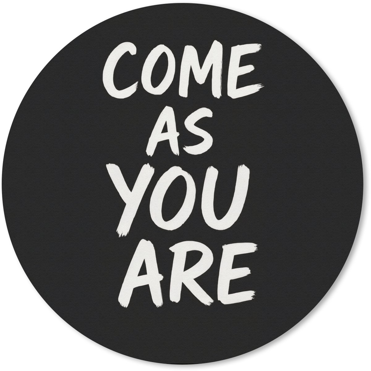 Muismat rond 40x40 cm - Mousepad Quote - Zwart - Simpel - Ronde muismatten